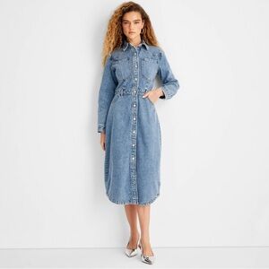 Future collective Denim midi dress